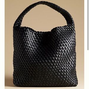 Black quilted Anthropologie hobo bag